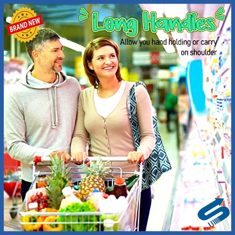 Reusable Nylon Grocery Tote Bags Foldable Washable Large Capacity Floral